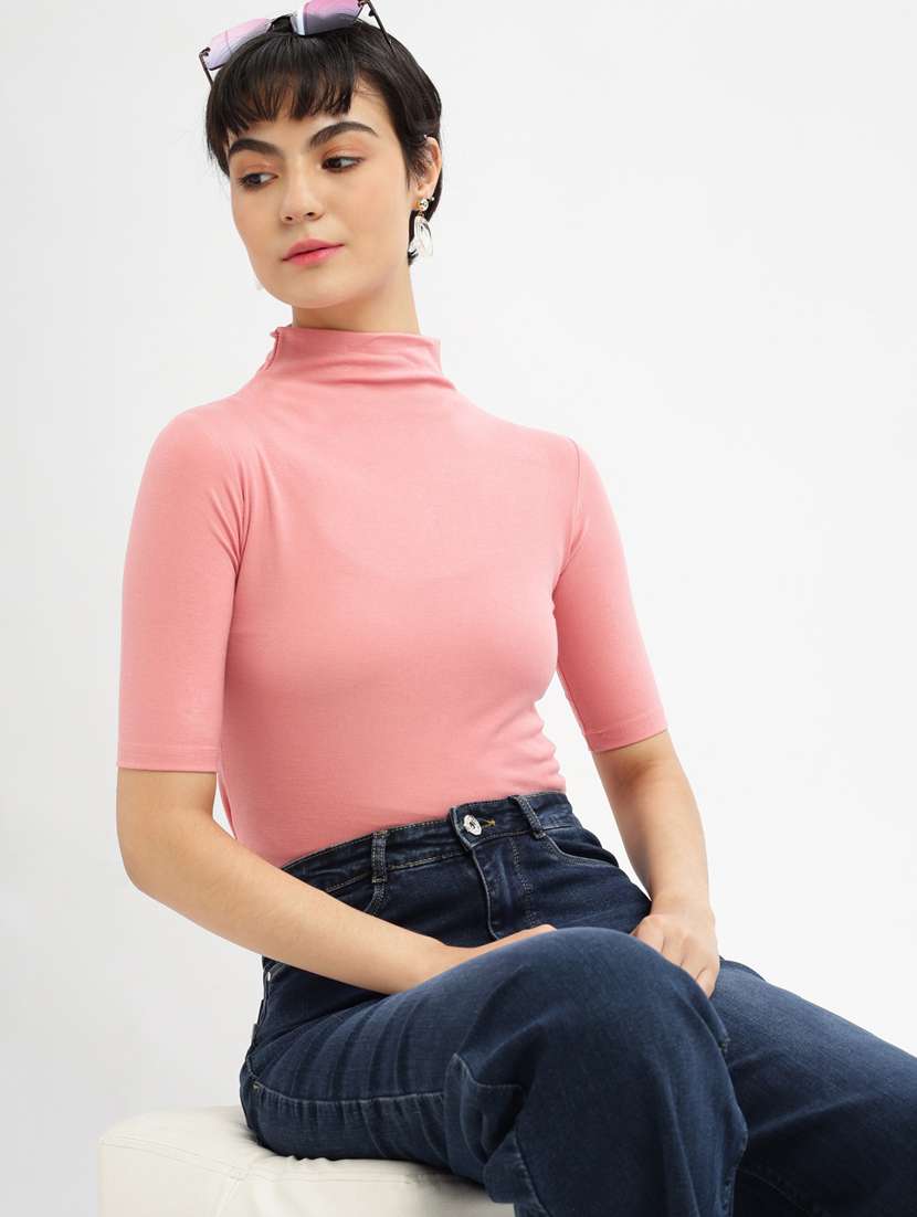 peach plain t-shirt - 21387340 -  Standard Image - 3