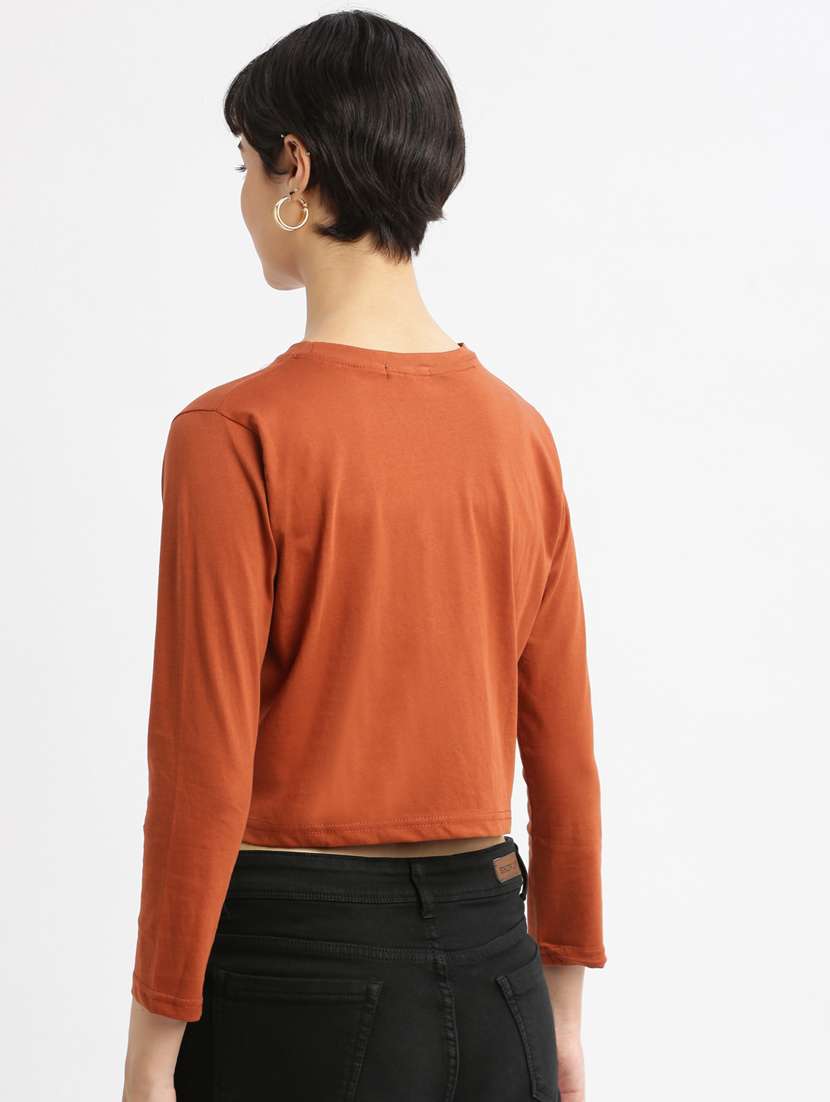 brown chest print t-shirt - 21387342 -  Standard Image - 3