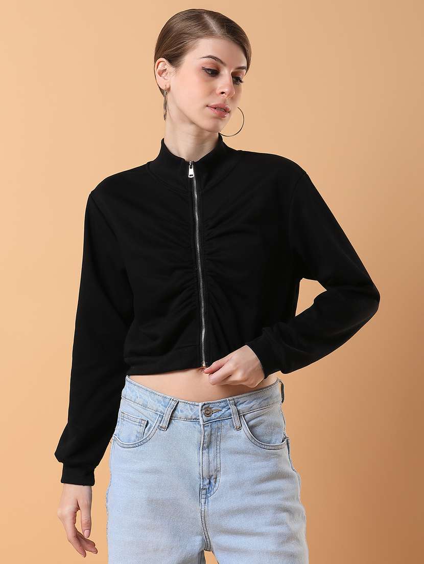 black plain sweatshirt - 21387365 -  Zoom Image - 0