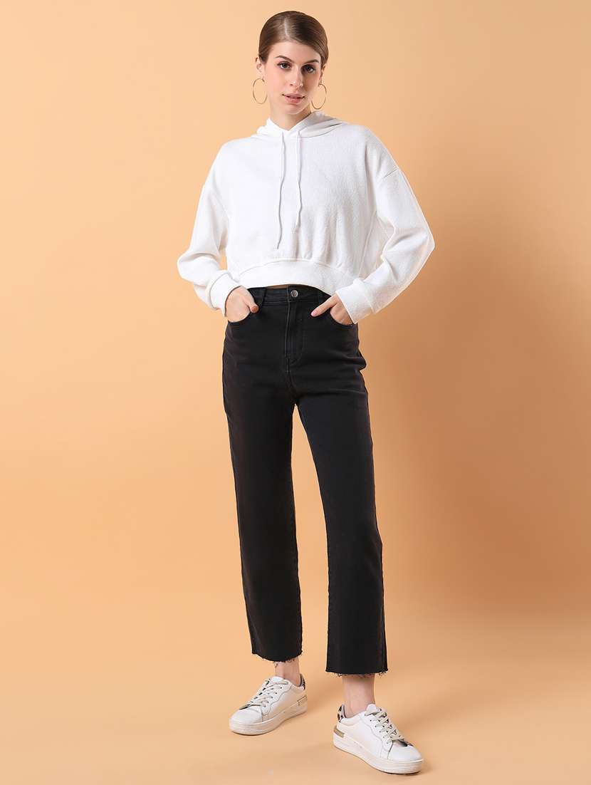 women white acrylic plain sweatshirt - 21387367 - Standard Image - 3