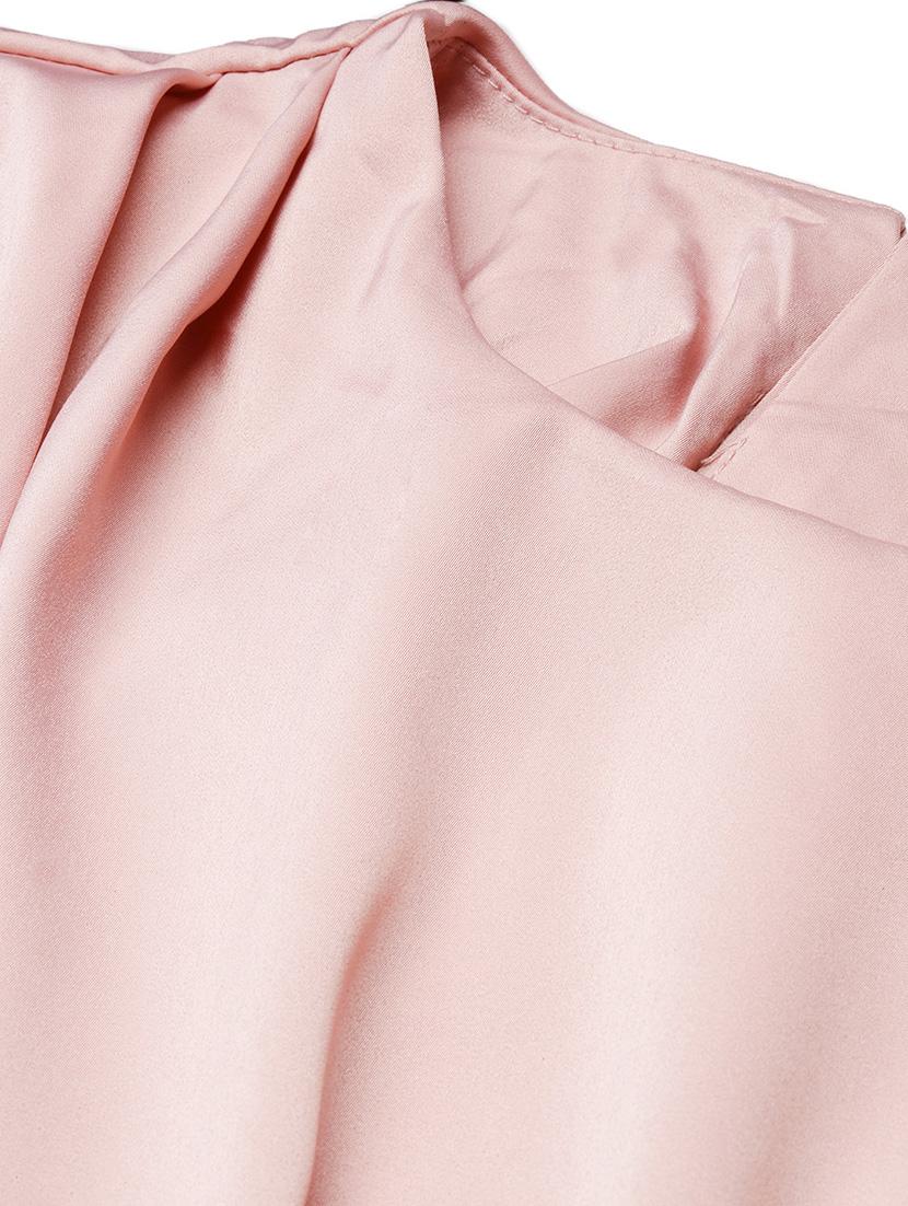 peach solid tie back top - 21387420 - Standard Image - 5