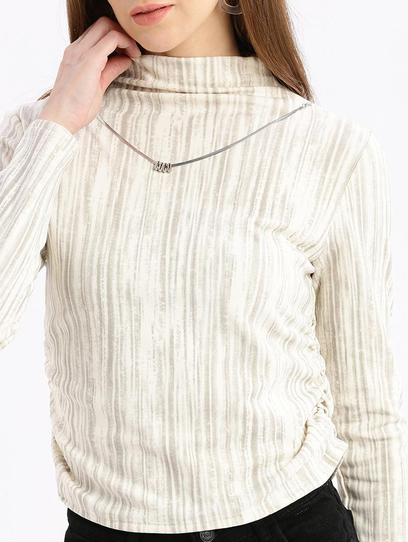 cream stripes regular top - 21387426 - Standard Image - 5