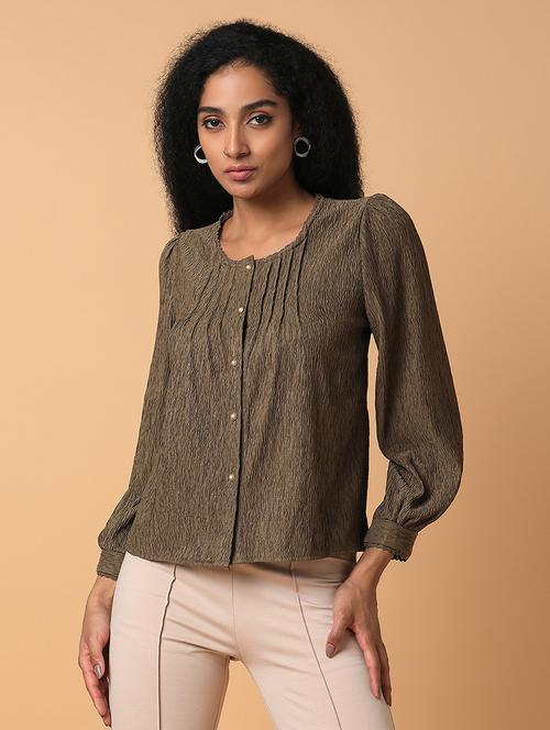 olive nylon regular top - 21387433 -  Standard Image - 0