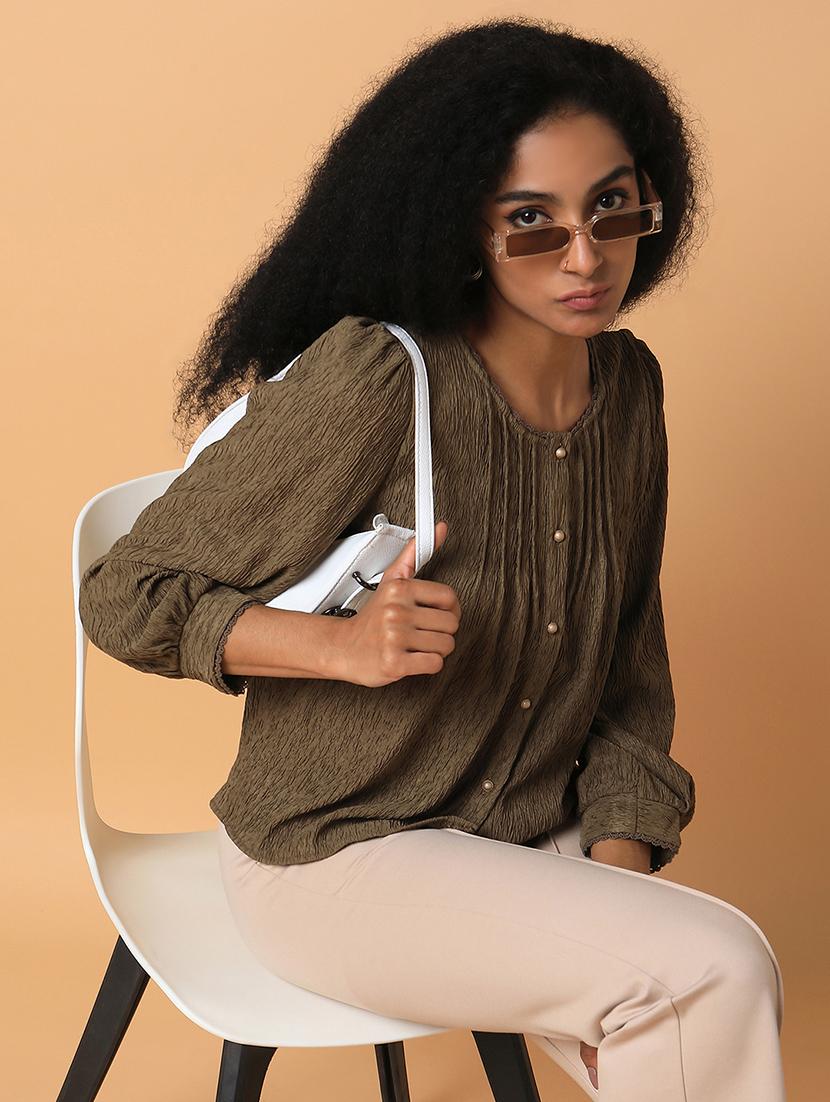 olive nylon regular top - 21387433 - Standard Image - 3