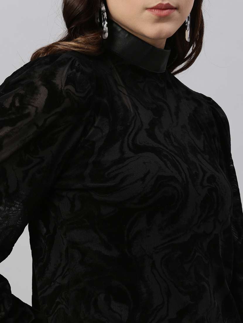 black self-designed regular top - 21387447 -  Standard Image - 5