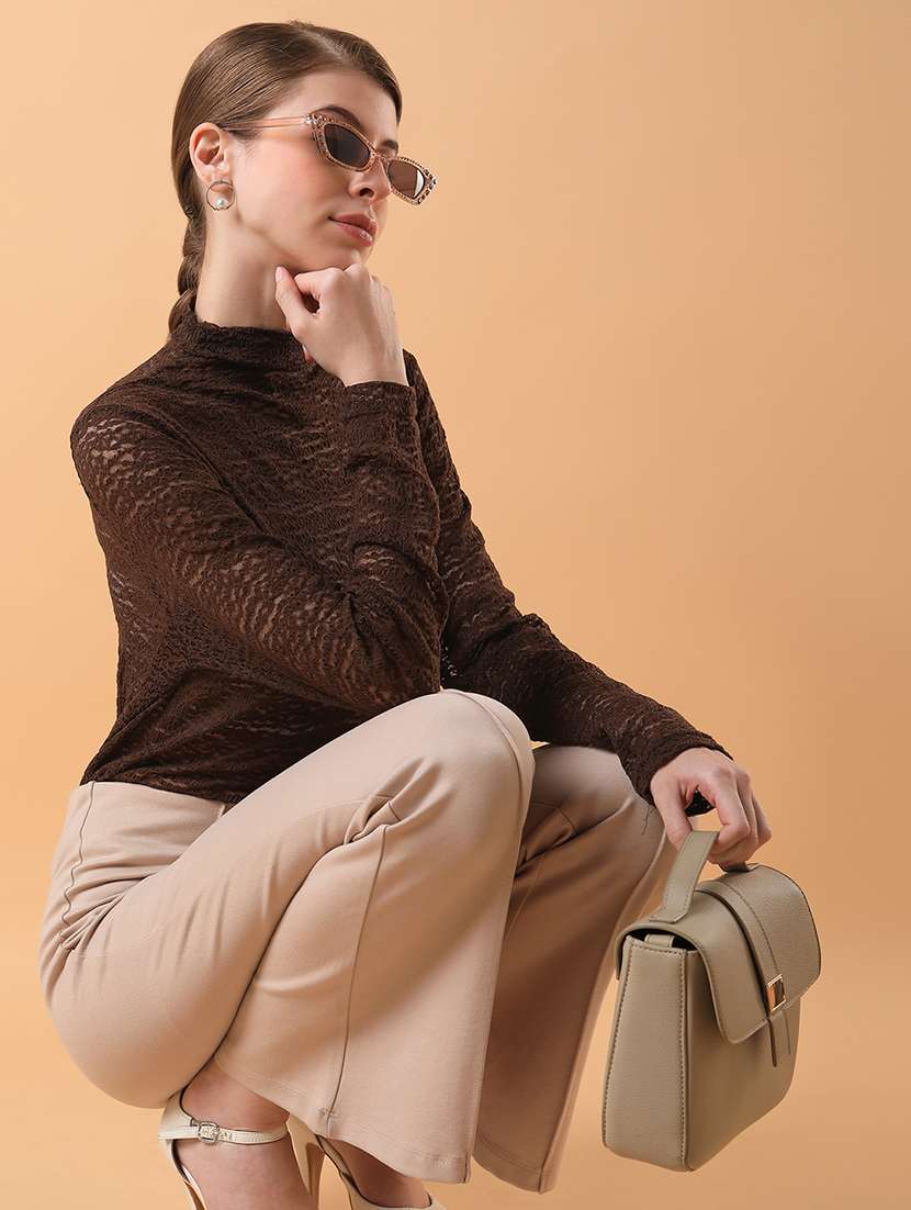 brown nylon regular top - 21387474 -  Standard Image - 3