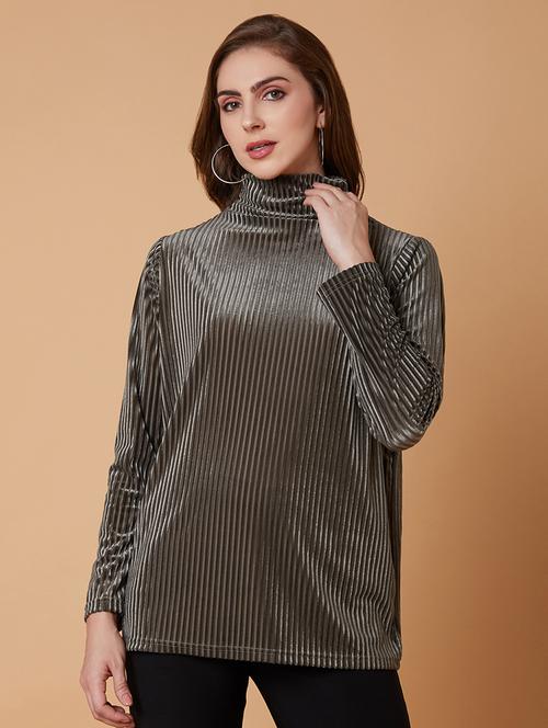 olive nylon regular top - 21387475 -  Standard Image - 0