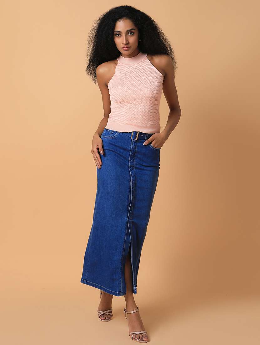 peach solid regular top - 21387482 -  Standard Image - 5