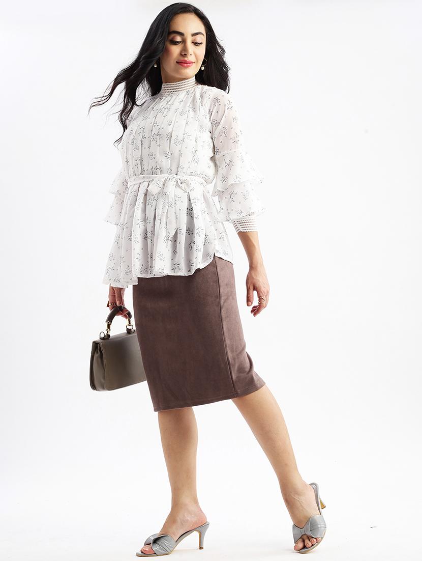 women white georgette regular top - 21387484 - Standard Image - 5