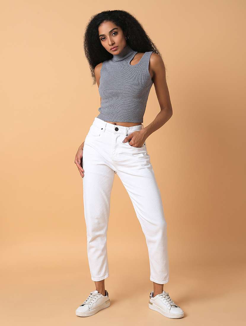 grey solid regular top - 21387491 - Standard Image - 5