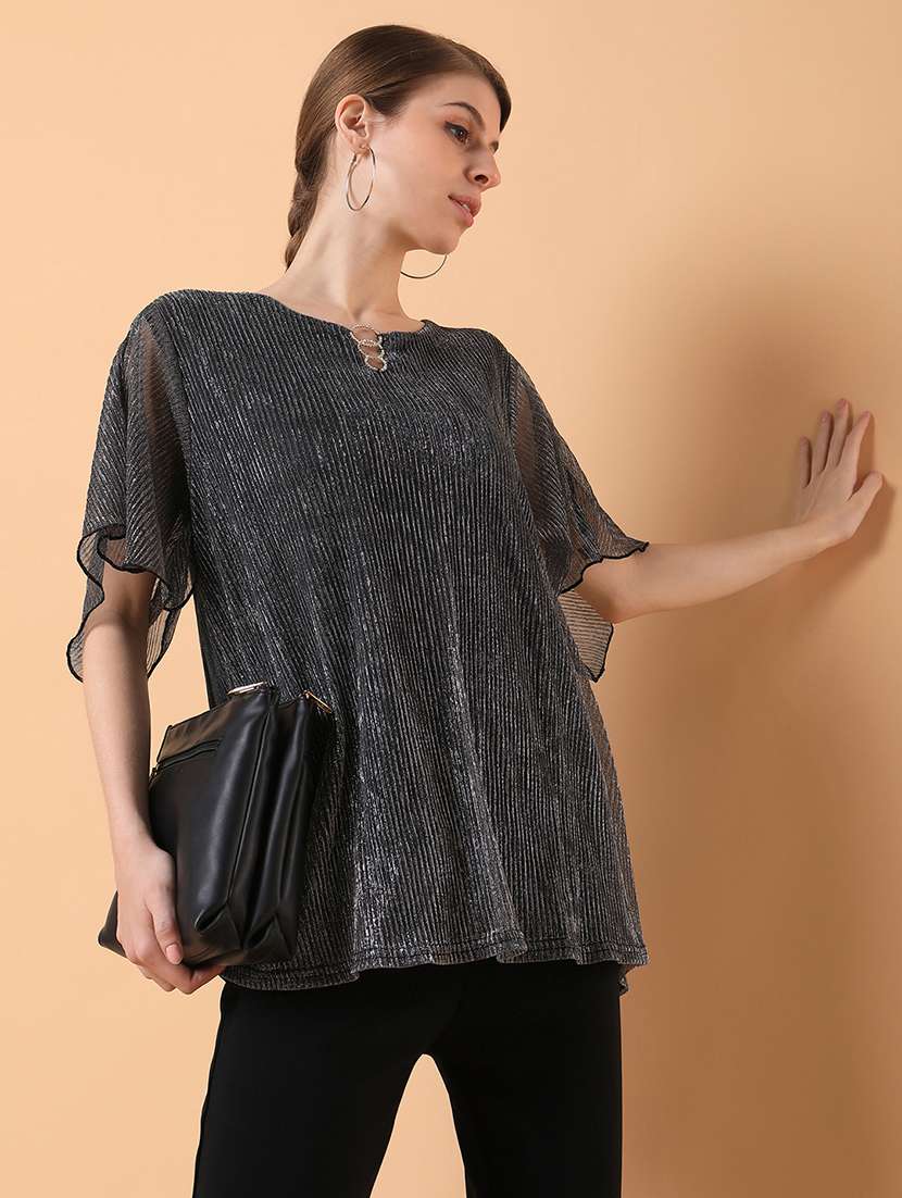 black nylon regular top - 21387503 - Standard Image - 3