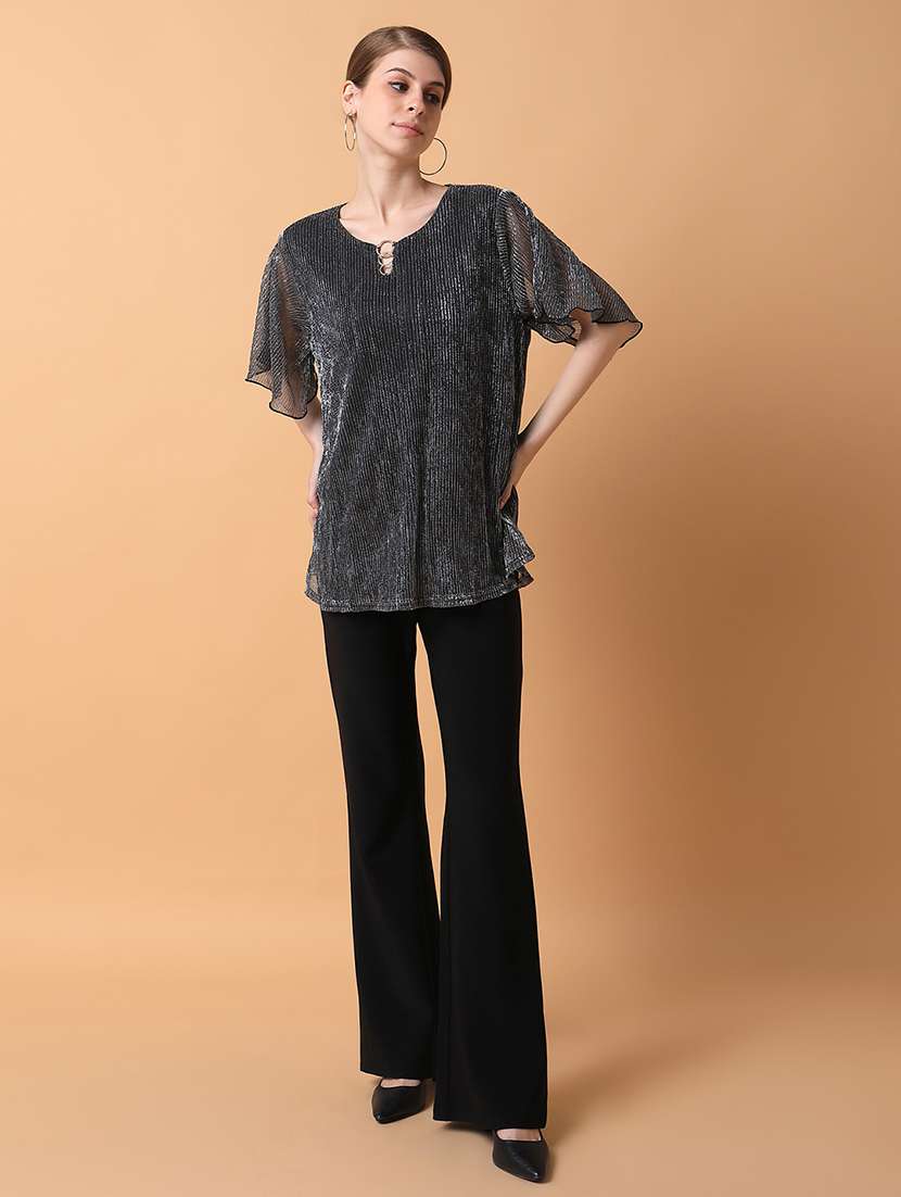 black nylon regular top - 21387503 - Standard Image - 5