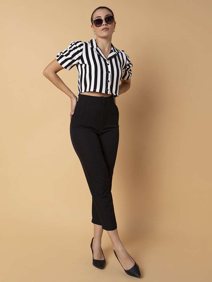 black cotton blouson top - 21387510 -  Standard Image - 5