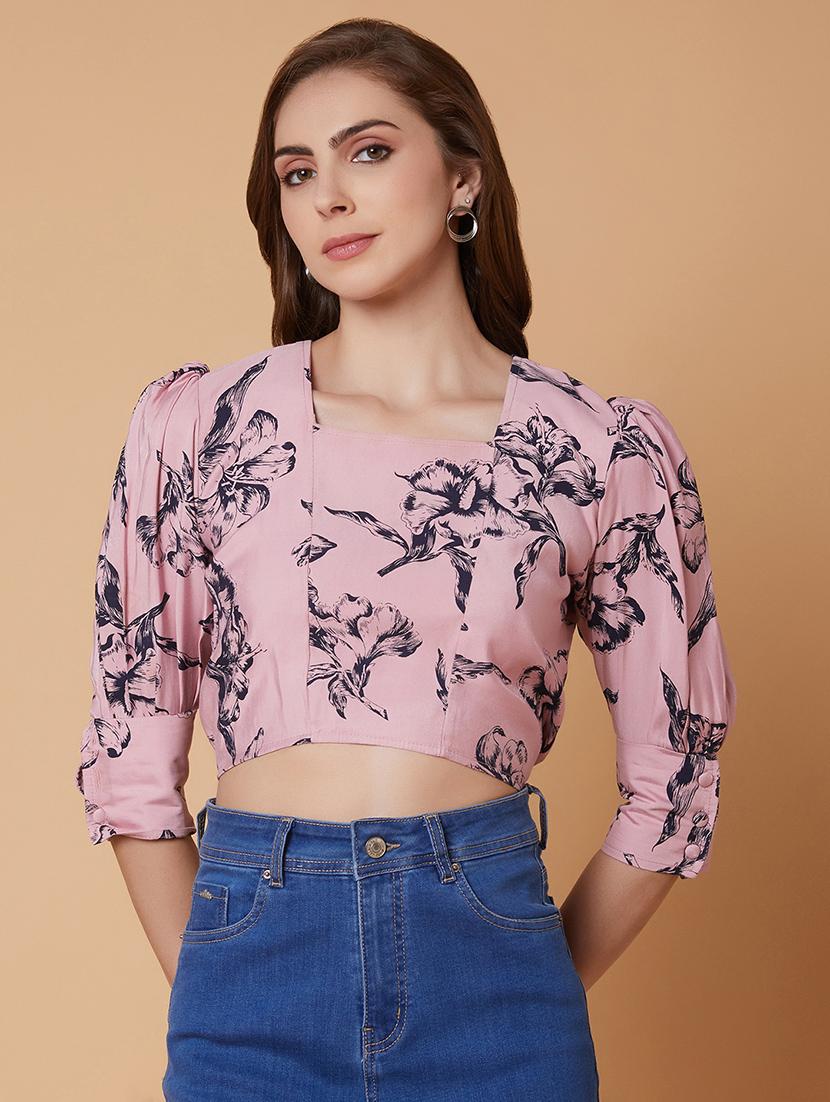 pink cotton blouson top - 21387514 -  Zoom Image - 0