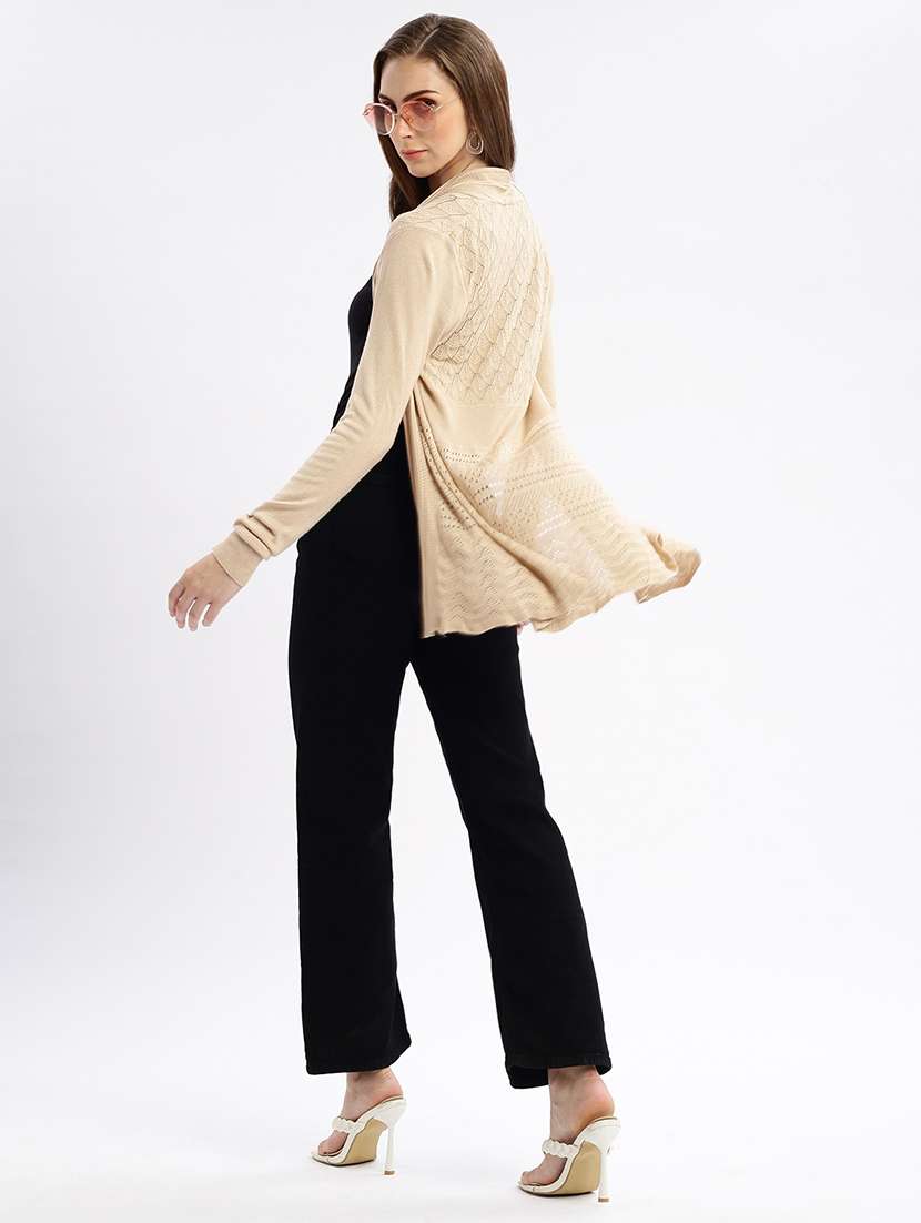 women beige self design regular shrug - 21387544 -  Standard Image - 5