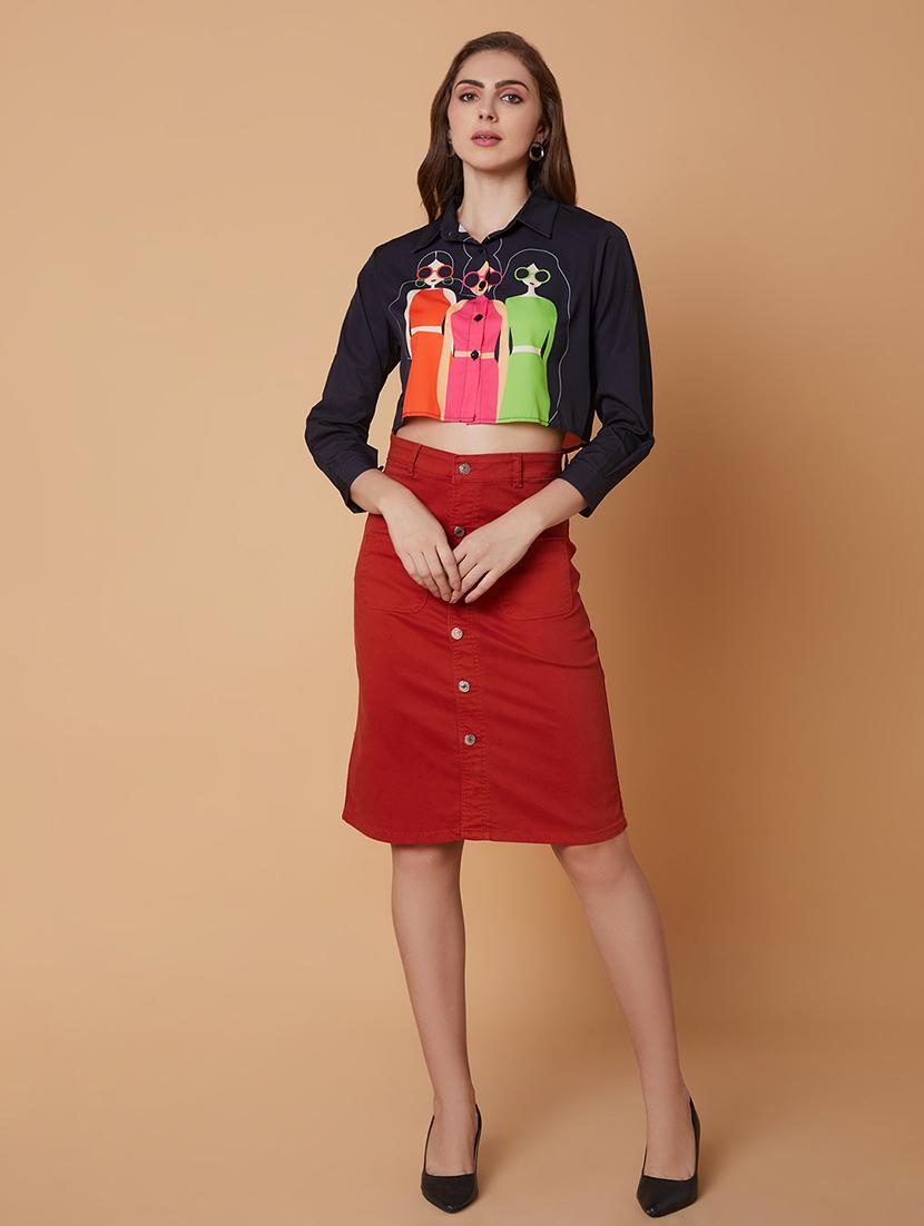 women black graphic printed boxy shirt - 21387563 - Standard Image - 5