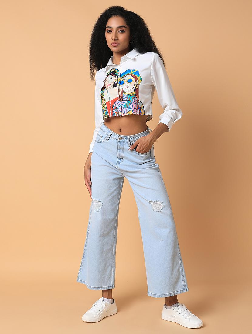 white graphic boxy shirt - 21387566 - Standard Image - 5