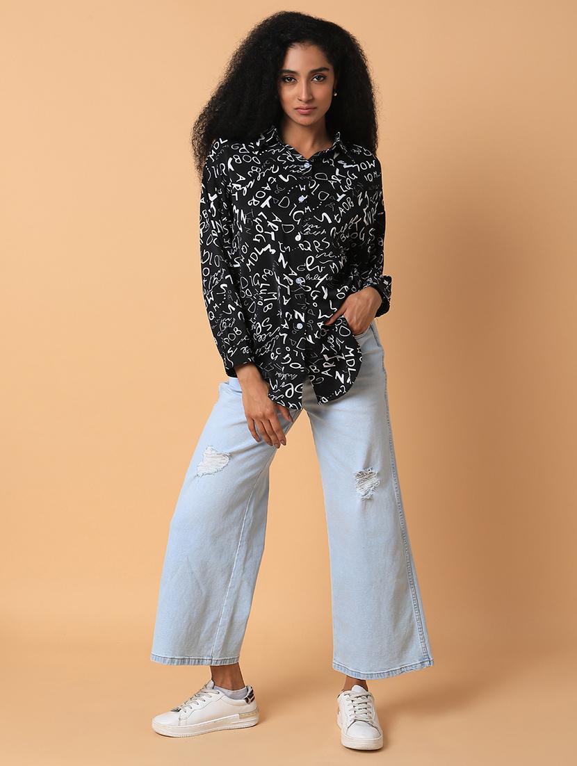 women black crepe boxy shirt - 21387575 - Standard Image - 5