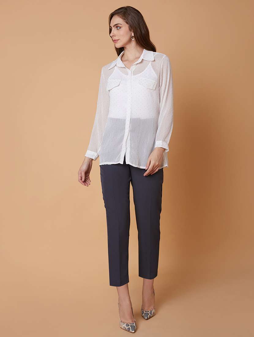 white polka dot oversized shirt - 21387587 -  Standard Image - 5