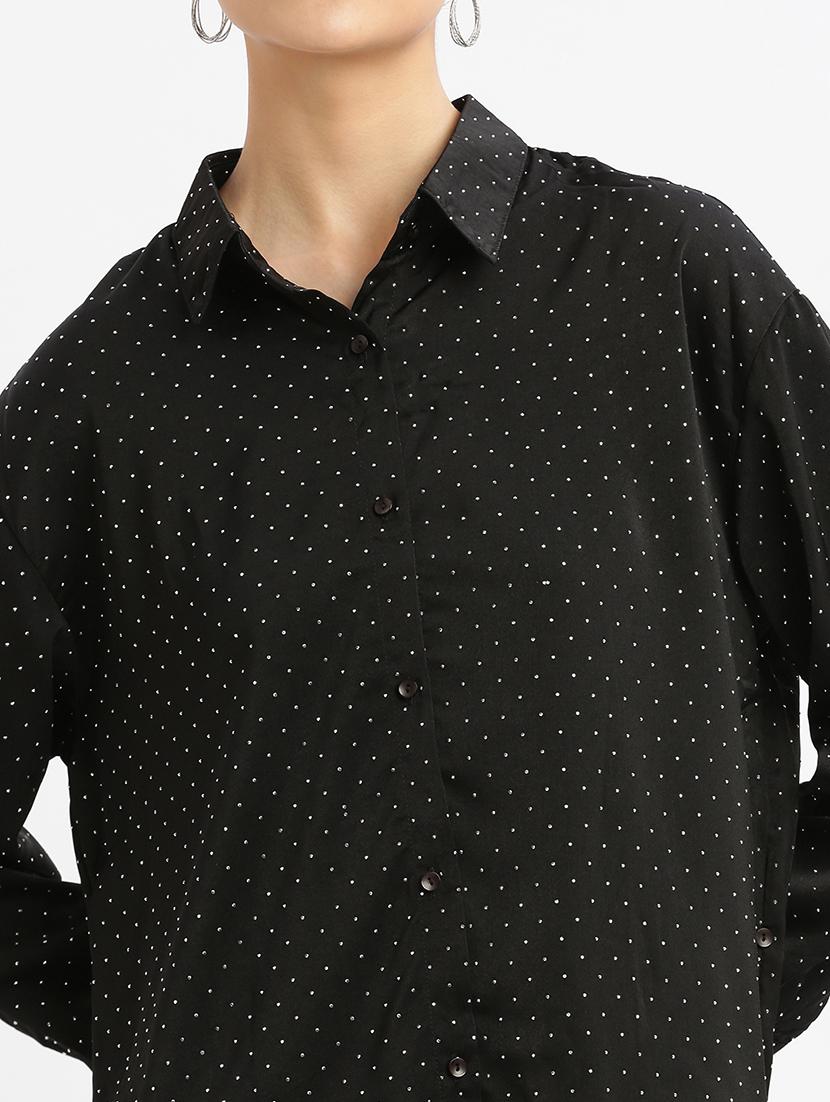 black polka dot regular shirt - 21387588 - Standard Image - 5