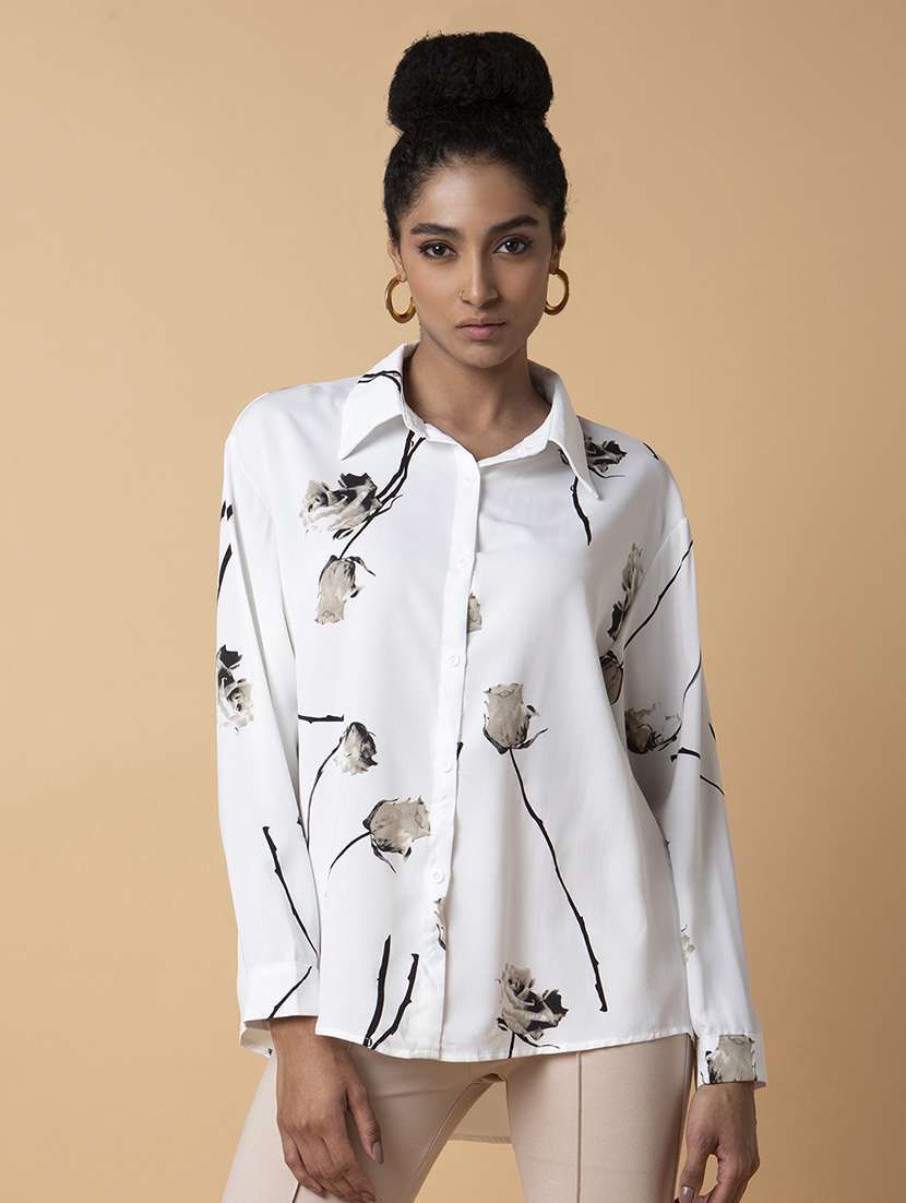 women white crepe oversized shirt - 21387593 - Zoom Image - 0