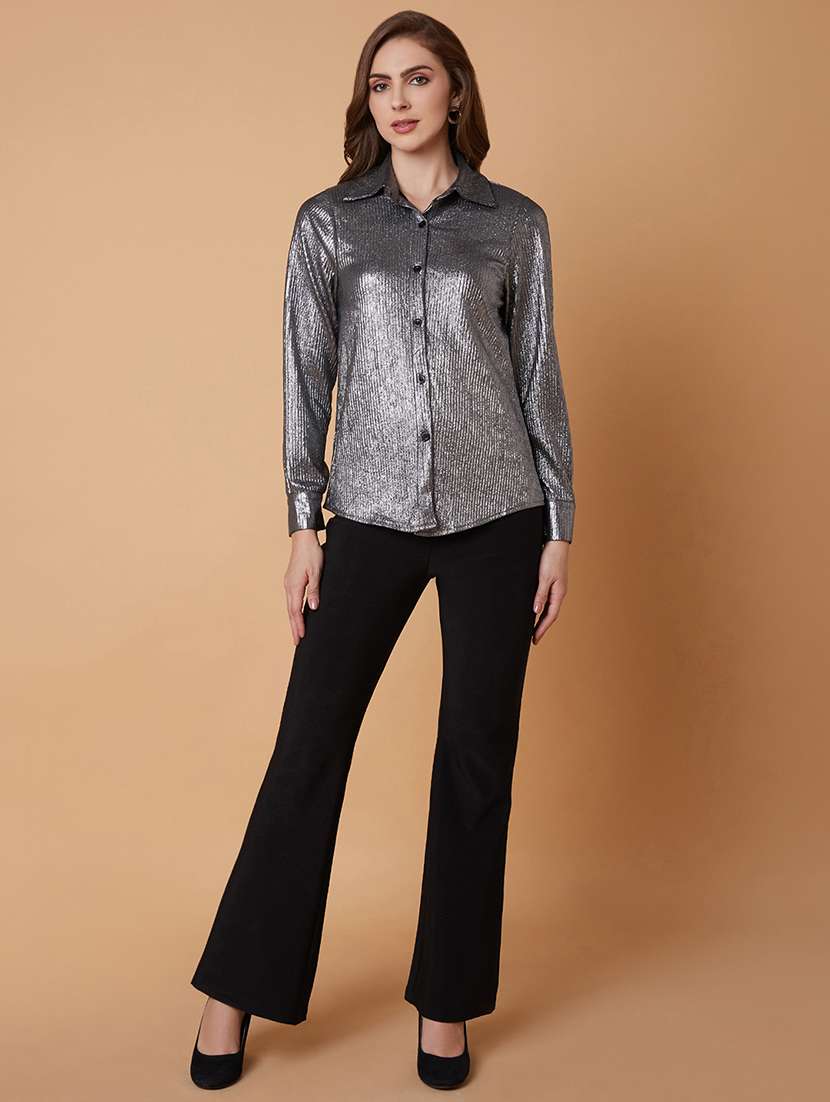metallic solid regular shirt - 21387595 -  Standard Image - 5