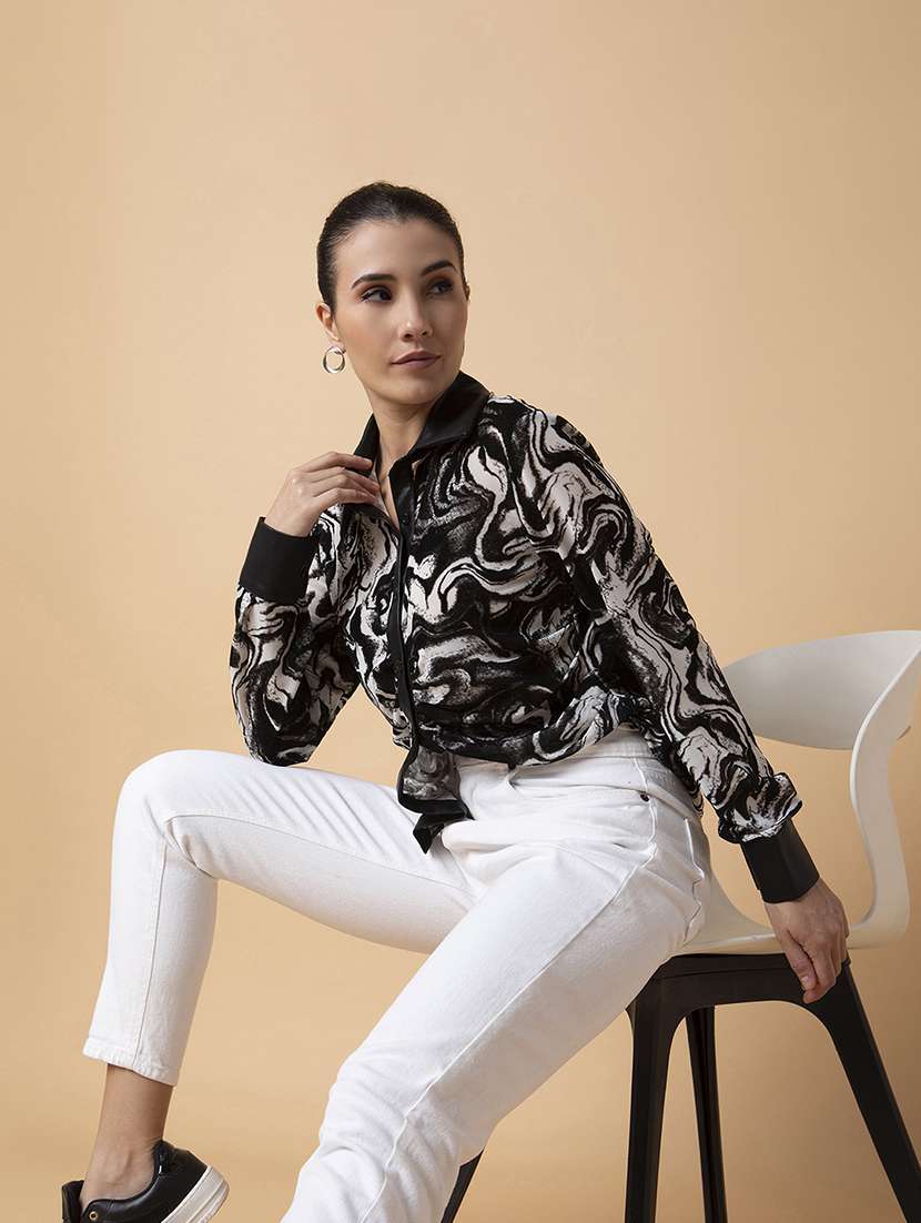 white printed nylon regular shirt - 21387598 -  Standard Image - 3