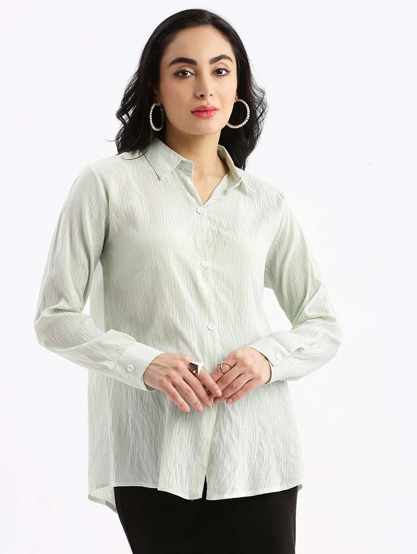 women solid cotton shirt