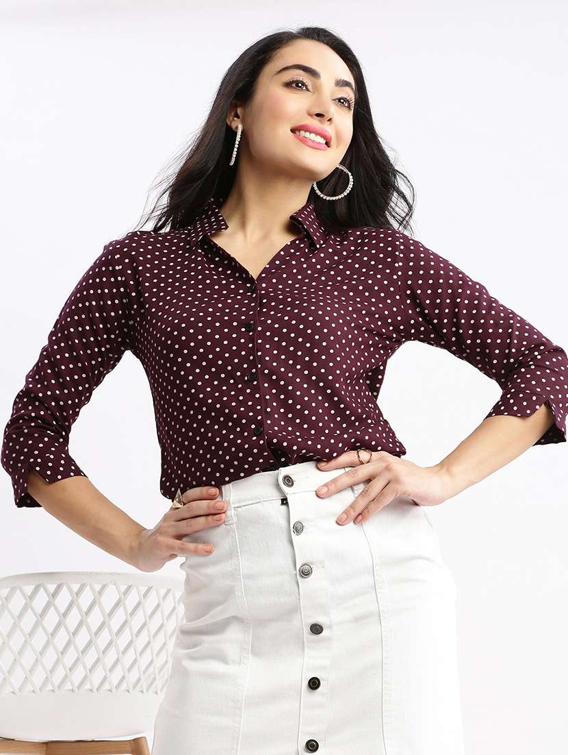 purple polka dot regular shirt - 21387652 -  Standard Image - 3