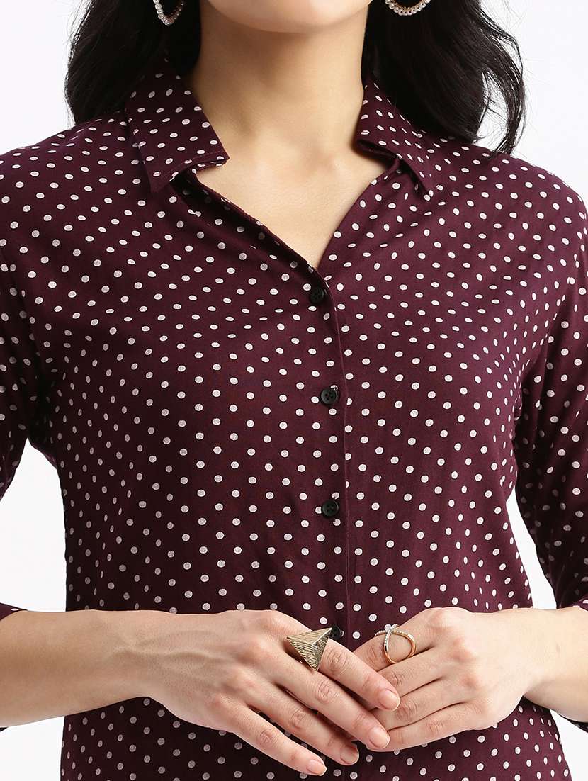 purple polka dot regular shirt - 21387652 -  Standard Image - 5