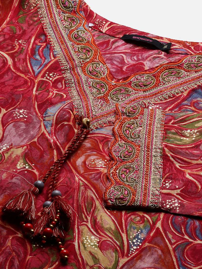 women printed kurta pant set with dupatta - 21387670 -  Standard Image - 8