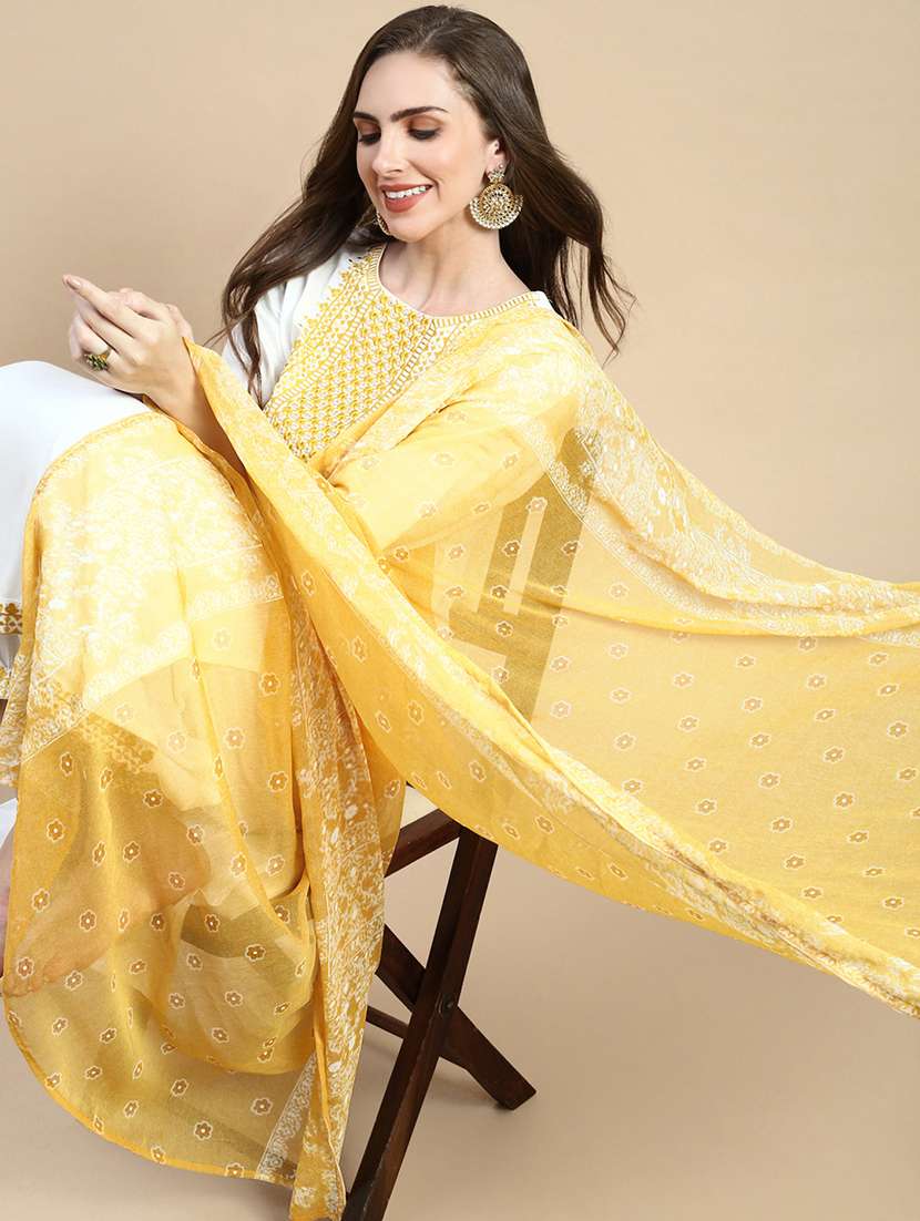 women white embroidered kurta salwar set with dupatta - 21387689 -  Standard Image - 3