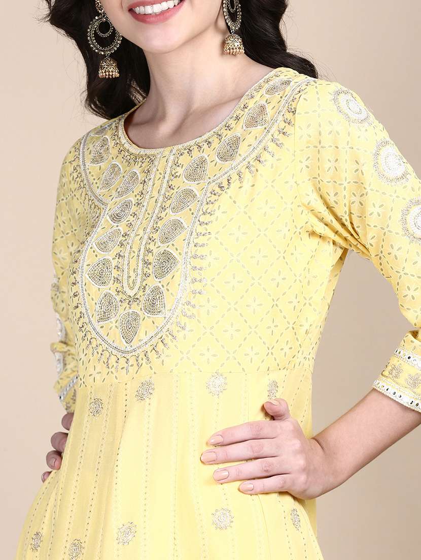 women yellow printed kurta pant set with dupatta - 21387691 -  Standard Image - 5