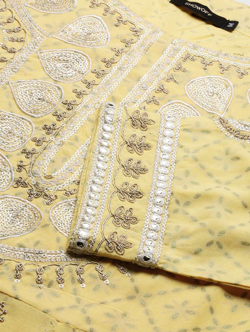 women yellow printed kurta pant set with dupatta - 21387691 -  Standard Image - 8