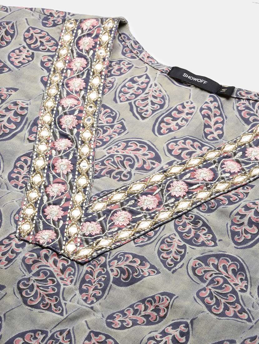 women block print kurta pant set with dupatta - 21387713 -  Standard Image - 8