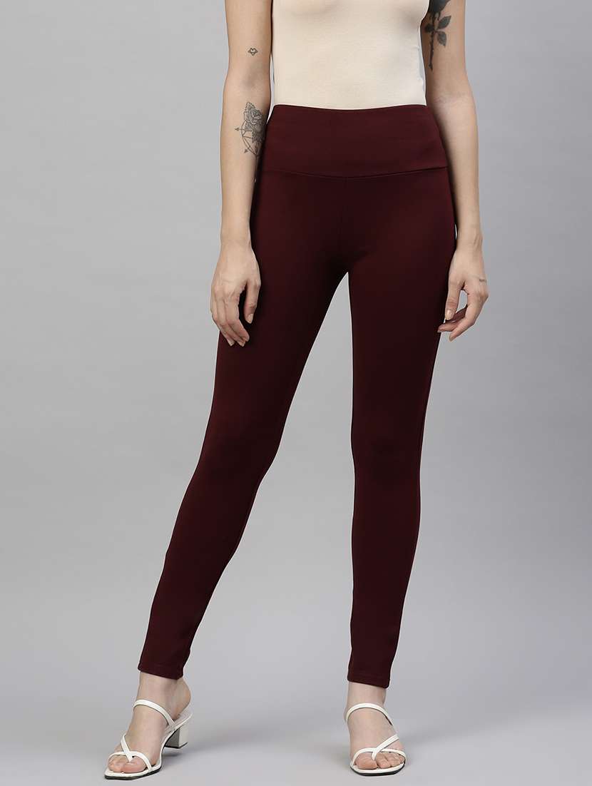 women solid high rise jegging - 21387759 -  Zoom Image - 0