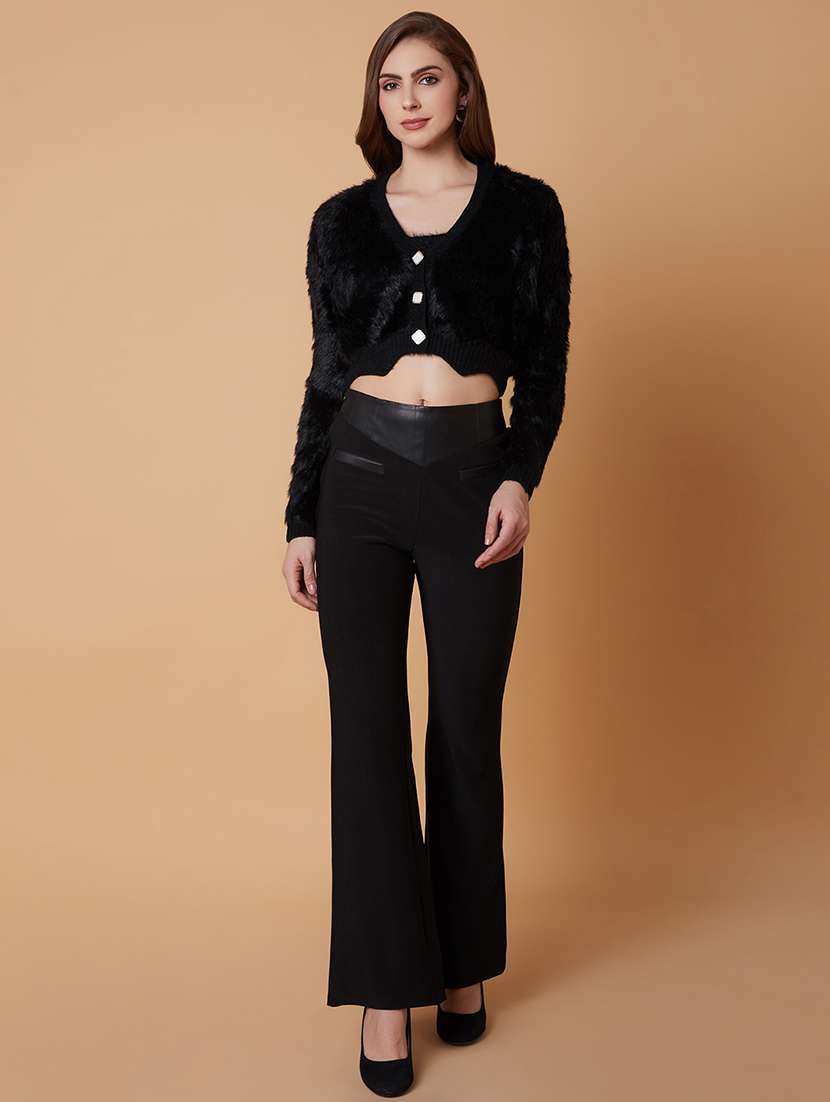 women black fur cardigans with inner slip - 21387800 -  Standard Image - 5
