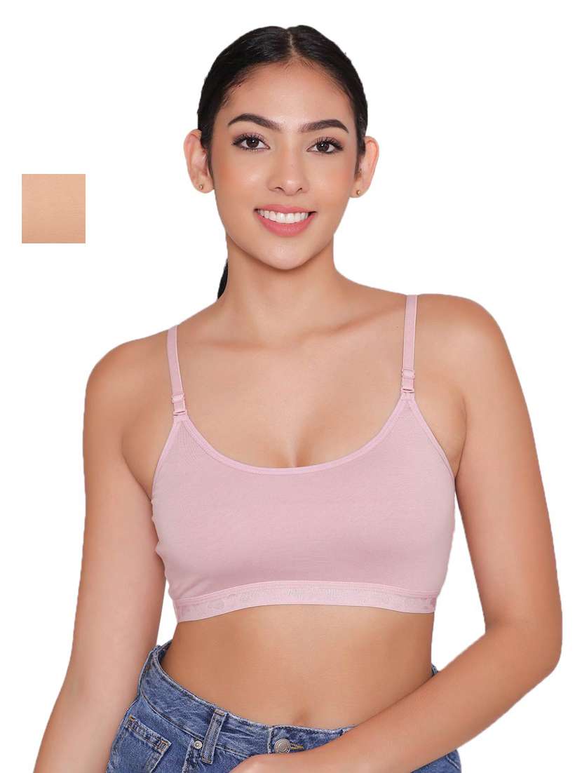 women pack of 2 solid sports bra
