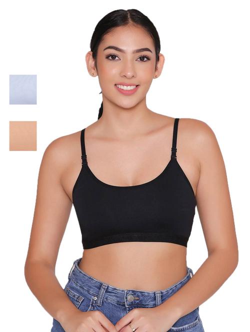 women pack of 3 solid sports bra - 21387833 - Standard Image - 0