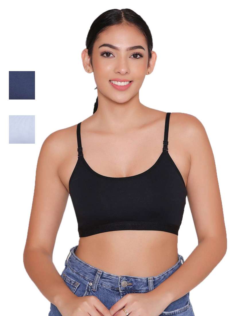 women pack of 3 solid sports bra