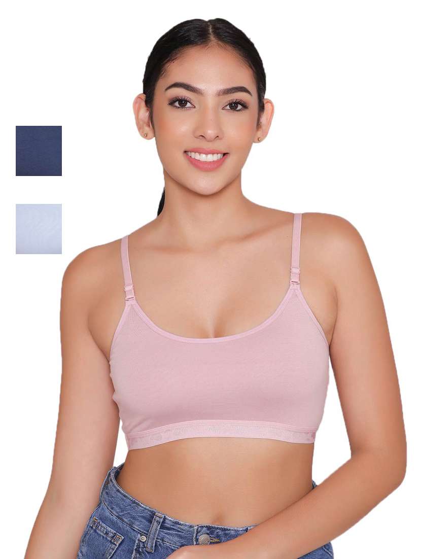women pack of 3 solid sports bra