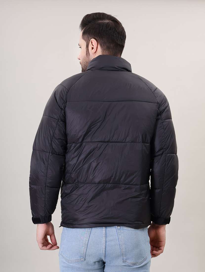 men solid bomber jacket - 21387974 - Standard Image - 3