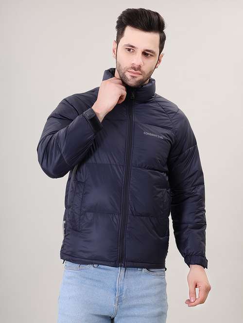 men solid bomber jacket - 21387976 - Standard Image - 0