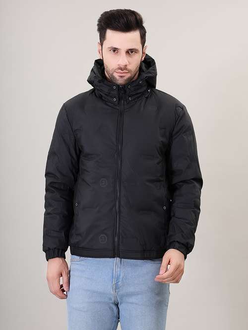 men solid bomber jacket - 21387977 - Standard Image - 0
