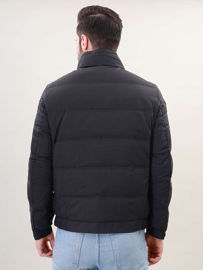 men solid bomber jacket - 21387980 - Standard Image - 3