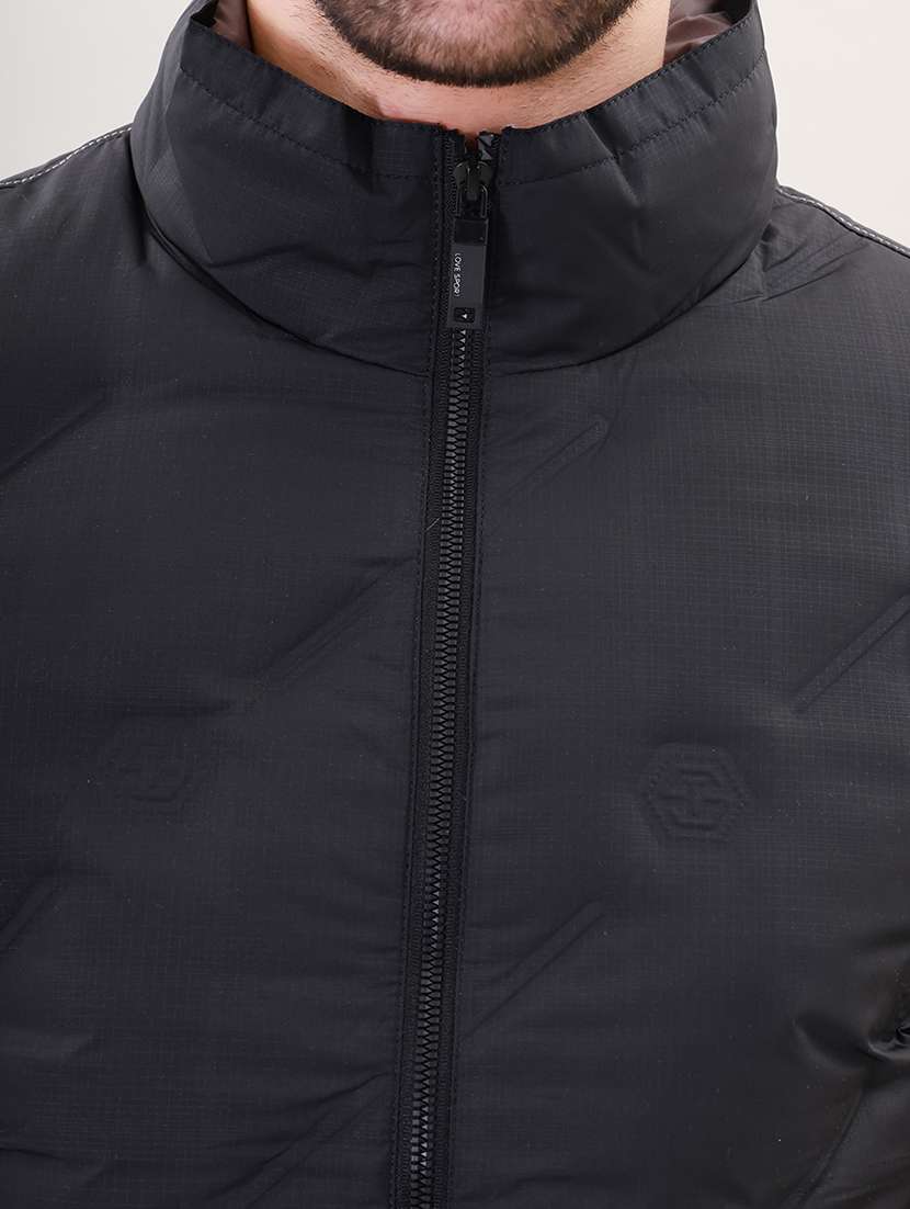 men solid bomber jacket - 21387980 - Standard Image - 5