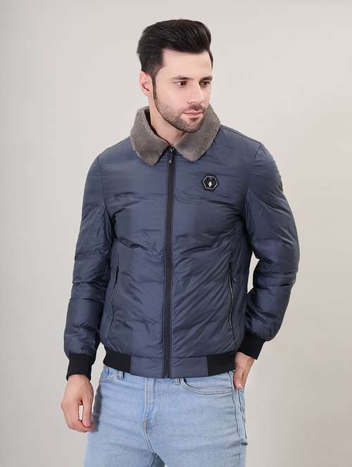 men solid bomber jacket - 21387983 - Standard Image - 0