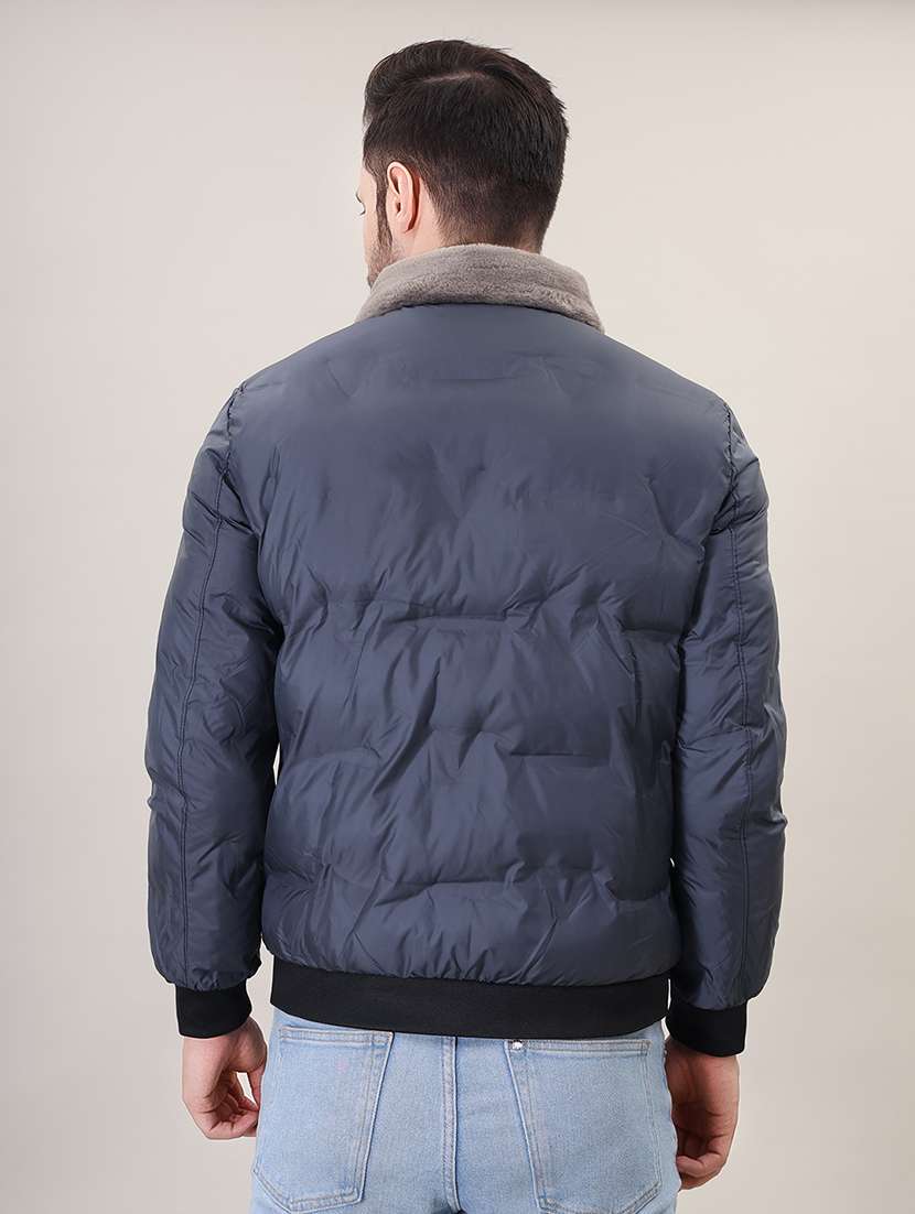 men solid bomber jacket - 21387983 - Standard Image - 3