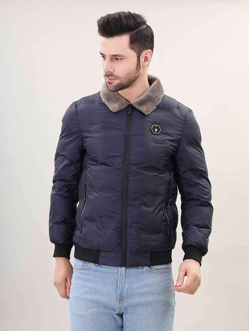 men solid bomber jacket - 21387985 - Zoom Image - 0