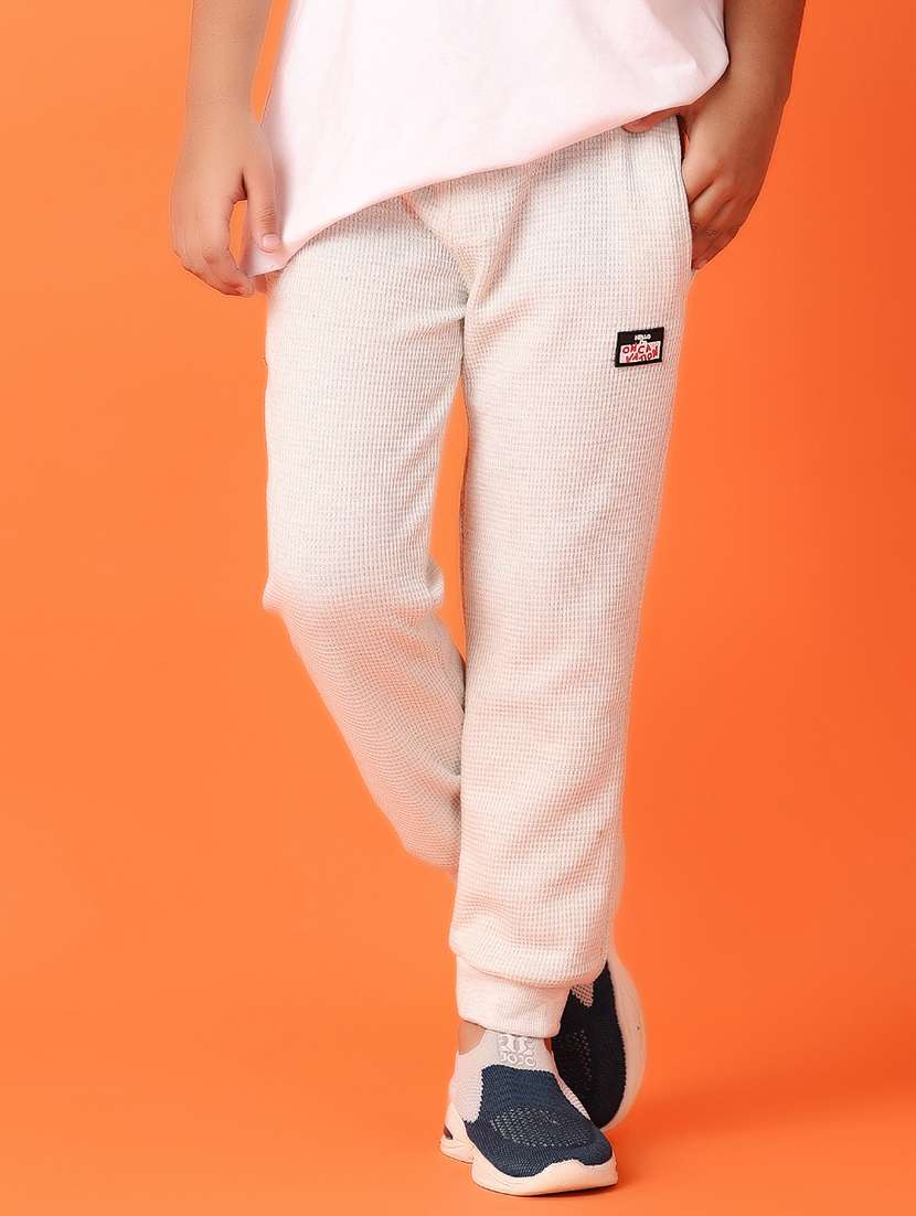 boys beige placement printed nightwear